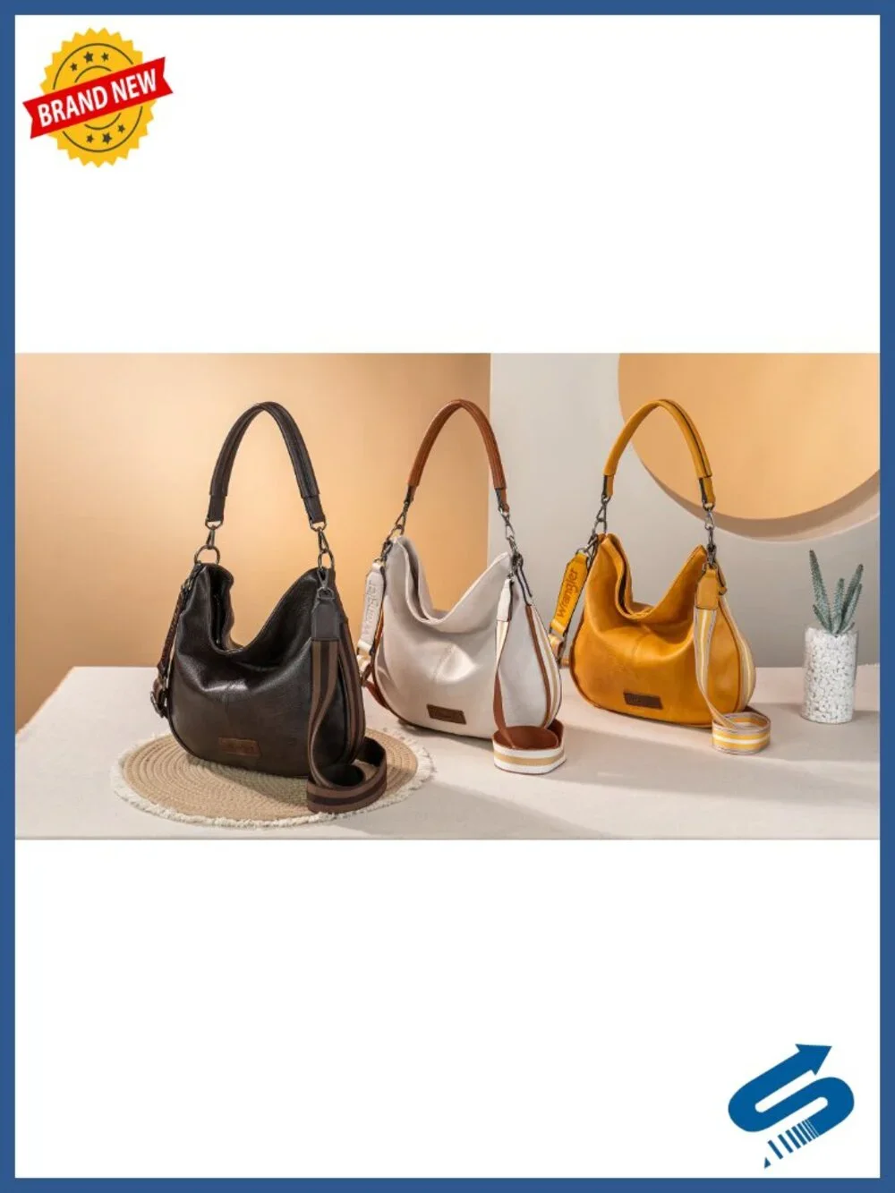 Vegan Leather Hobo Bag Crossbody Purse with Adjustable Strap